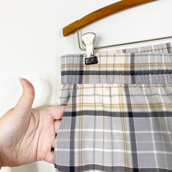 Loft Plaid Jogger Pants Sz. L Elastic Waist Pockets - Picture 4 of 10